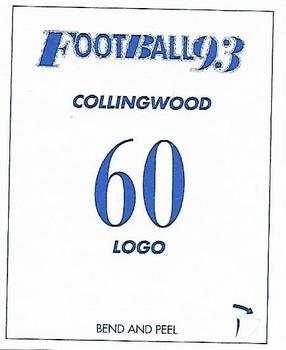 1993 Select AFL Stickers #60 Collingwood Magpies Back
